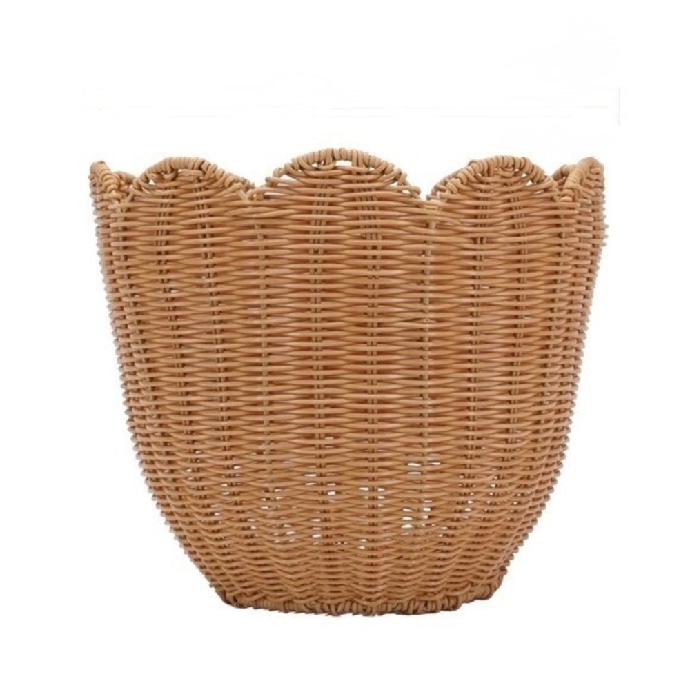 My Texas House Scalloped Rattan Woven Basket 12" x 10" Summer 2026